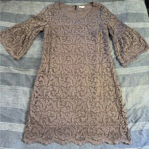 Garnet Hill Lace Dress in Brown